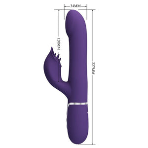 PRETTY LOVE - ZALIN VIBRADOR DE COELHO PÉROLAS 4 EM 1 ROXO