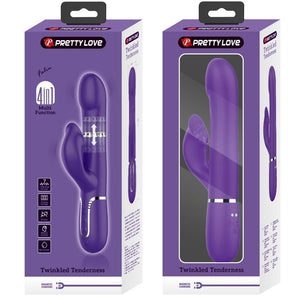 PRETTY LOVE - ZALIN VIBRADOR DE COELHO PÉROLAS 4 EM 1 ROXO