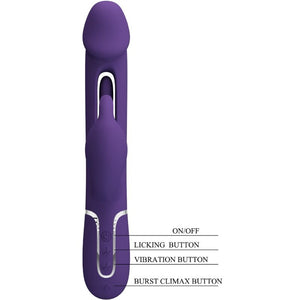 BONITO AMOR - KAMPAS COELHO VIBRADOR MULTIFUNÇÃO 3 EM 1 COM LÍNGUA VIOLETA