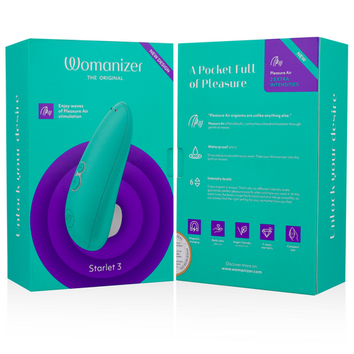 WOMANIZER - ESTIMULADOR CLITORIAL STARLET 3 TURQUESA