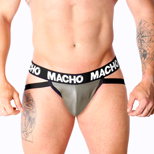 MACHO - MX27GR JOCK COURO CINZA BEGE S