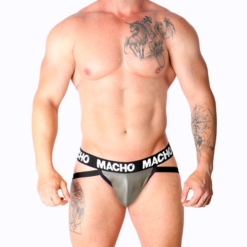 MACHO - MX27GR JOCK COURO CINZA BEGE S