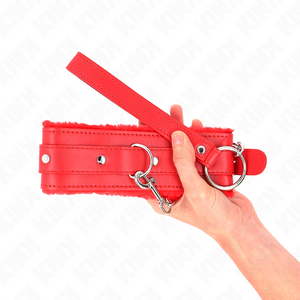 KINK - COLAR COM TRELA 65 CM COM RESTRIÇÕES VERMELHO 36-42 CM X 5,5 CM