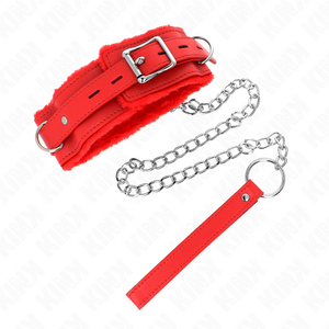 KINK - COLAR COM TRELA 65 CM COM RESTRIÇÕES VERMELHO 36-42 CM X 5,5 CM