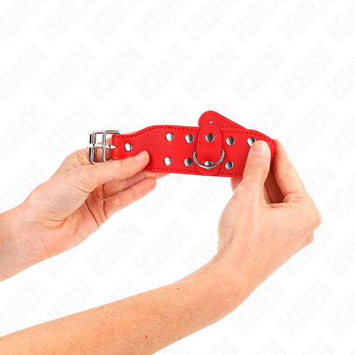 KINK - PULSEIRAS COM LINHA DUPLA DE PREGOS AJUSTÁVEIS VERMELHO