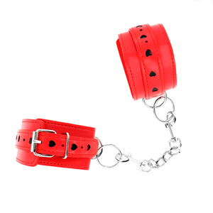 KINK - PULSO VERMELHO COM INSERÇÃO DE CORAÇÃO PRETO AJUSTÁVEL 21-28 CM X 5,5 CM