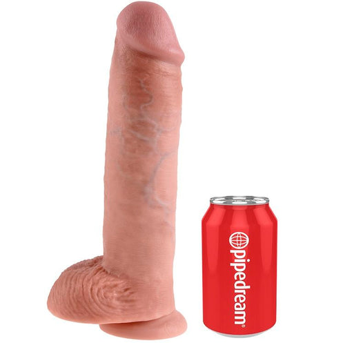 KING COCK - 11 CARNE DE DILDO COM BOLAS 28 CM