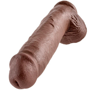 KING COCK - 11 DILDO CASTANHO COM BOLAS 28 CM