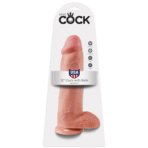 KING COCK - 12 CARNE DE DILDO COM BOLAS 30.48 CM