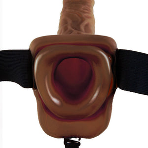 FETISH FANTASY SERIES - 9 STRAP-ON OCO COM BOLAS 22,9CM CASTANHO