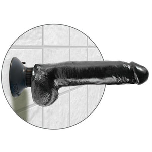 KING COCK - DILDO VIBRANTE COM TESTÍCULOS 23 CM PRETO