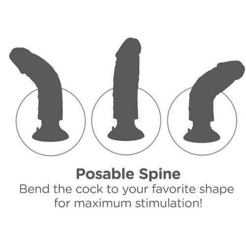 KING COCK - DILDO VIBRADOR COM TESTÍCULOS 23 CM NATURAL