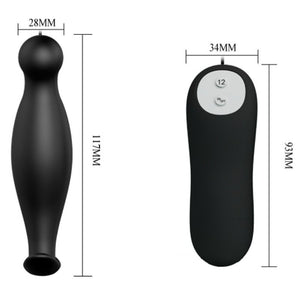 PRETTY LOVE - PLUG ANAL DE SILICONE 12 MODOS DE VIBRAO PRETO