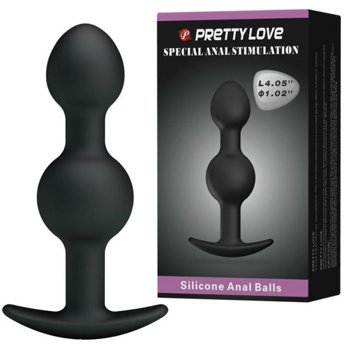 PRETTY LOVE - BOLAS ANAIS DE SILICONE DE ESTIMULAO ESPECIAL 10.3 CM PRETO