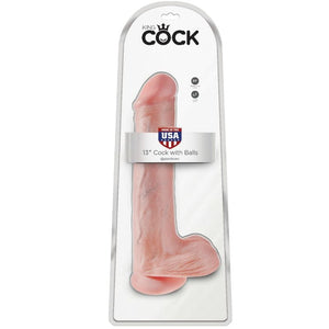 KING COCK - DILDO COM BOLAS 33 CM CARNE