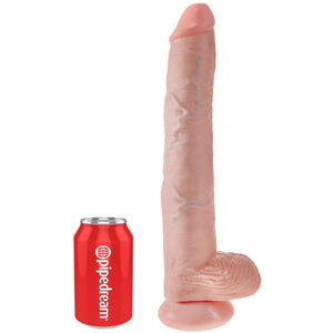 KING COCK - DILDO COM BOLAS 35.6 CM CARNE