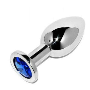 METAL HARD - PLUG ANAL DIAMANTE AZUL PEQUENO 5,71CM