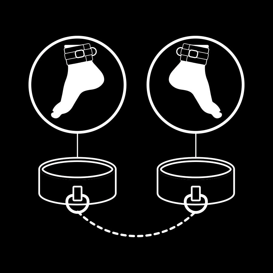 FETISH SUBMISSIVE - PUNHOS DE TORNOZELO DE COURO VEGANO COM FORRO DE NOPRENE