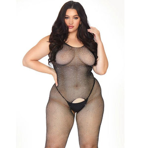 LEG AVENUE - CRISTALIZADO NET BODYSTOCKING 1X-2X