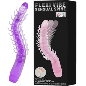 BAILE - FLEXI VIBE SENSUAL SPINE DILDO VIBRATÓRIO DOBRVEL LILAL 23.5 CM