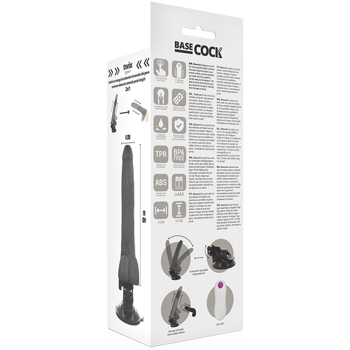 BASECOCK - VIBRADOR DE CONTROLE REMOTO NATURAL REALISTA 19 CM -O- 4 CM