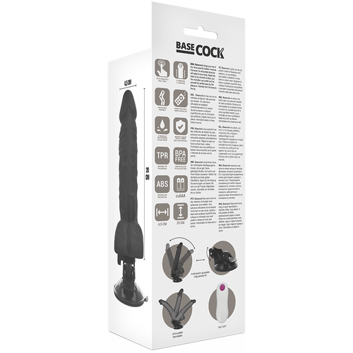 BASECOCK - VIBRADOR ARTICULVEL CONTROLE REMOTO NATURAL 20 CM -O- 4.5 CM