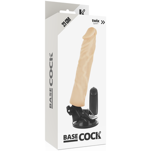 BASECOCK - VIBRADOR REALÍSTICO CONTROLE REMOTO NATURAL 21 CM -O- 4 CM