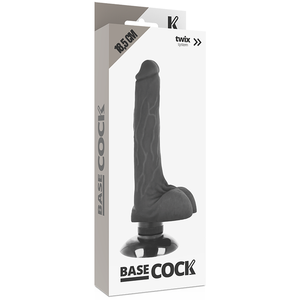 BASECOCK - VIBRADOR REALÍSTICO 2-1 NATURAL 18.5 CM -O- 4 CM