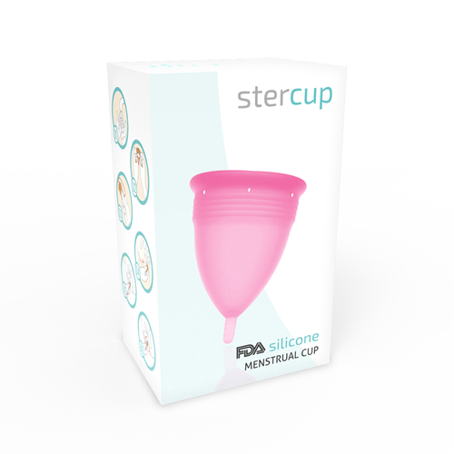 STERCUP - COPO MENSTRUAL DE SILICONE FDA ROSA - TAMANHO S