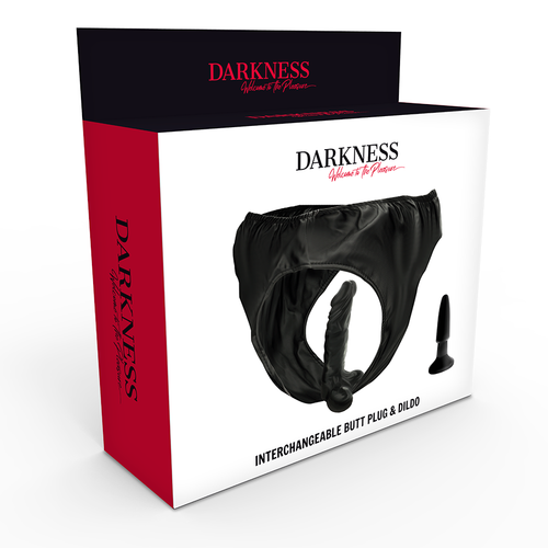 DARKNESS - CALÇA COM PLUG E VIBRADOR INTERCAMBIÁVEL