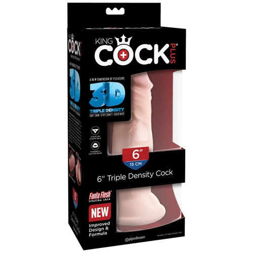 KING COCK - DILDO TRIPLA DENSIDADE 15 CM