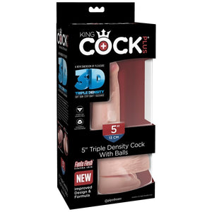 KING COCK - DILDO TRIPLA DENSIDADE 13 CM COM TESTÍCULOS