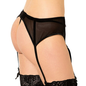 QUEEN LINGERIE - TANGA COM LIGA DE RENDA PRETA S/M