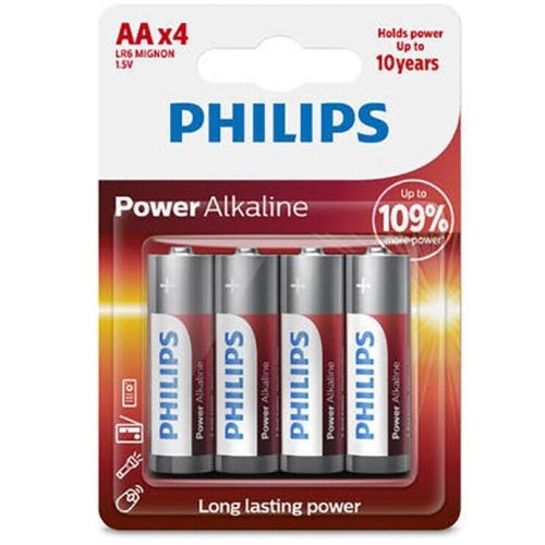 PHILIPS - BATERIA ALCALINA DA PHILIPS POWER AA LR6 * 4