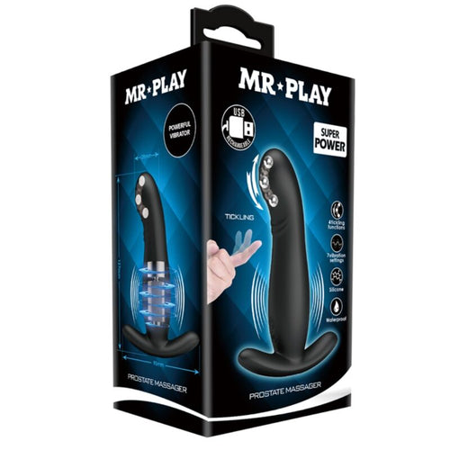 MR PLAY - MASSAGEADOR DE PRÓSTATA PRETO RECARREGVEL