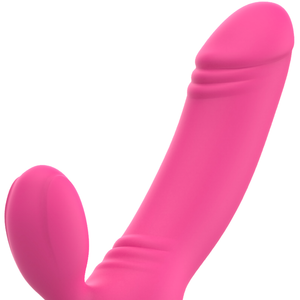 OHMAMA - VIBRADOR DE ESTIMULAÇÃO DUPLA BIX EDIÇÃO DE NATAL ROSA