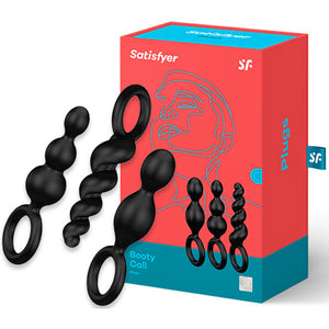 SATISFYER - CONJUNTO DE PLUGS ANAIS 3 PCS PRETO