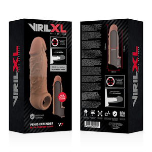 VIRILXL - EXTENSÃO DE PÊNIS DE SILICONE LÍQUIDO V7 MARROM